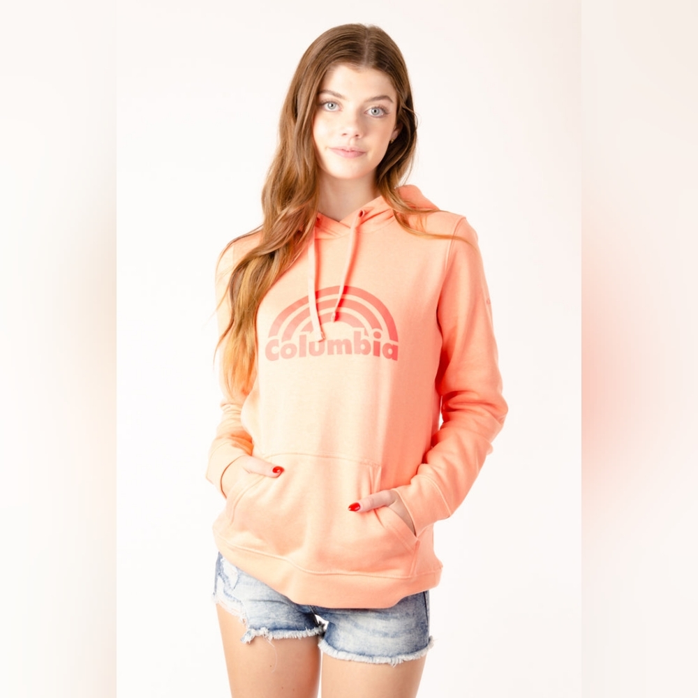 Women's Columbia Hoodie, Size XL, Pink/Peach
